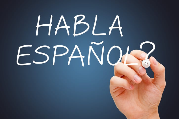 Handwriting 'Habla Español?' emphasizing Spanish language localization importance